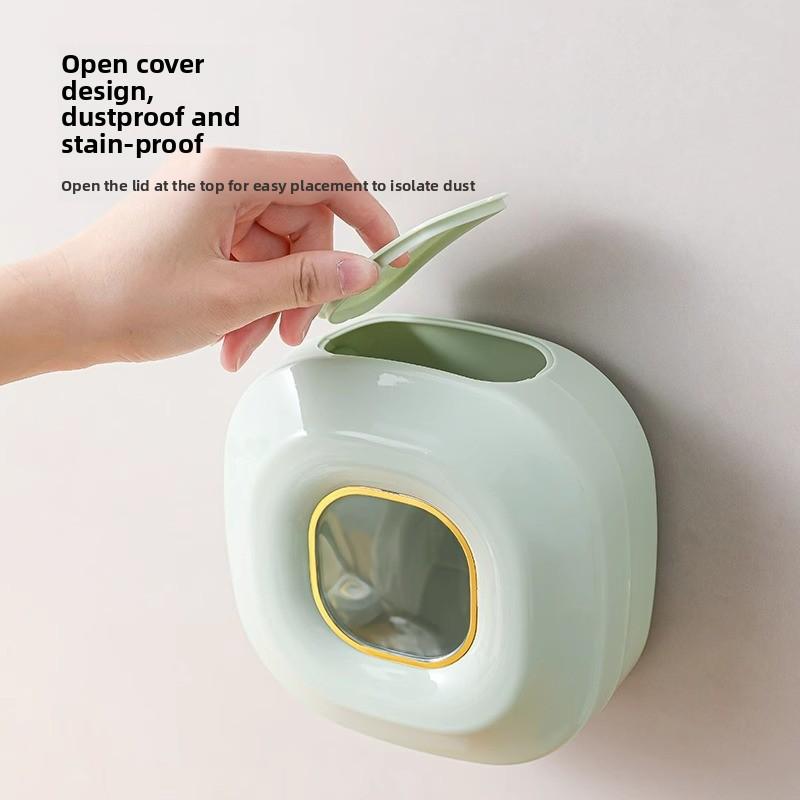 Punch-free Wall-mounted Plastic Wrap Storage Box Removable Disposable Plastic Bag Storage Box Kitchen Household Artifact