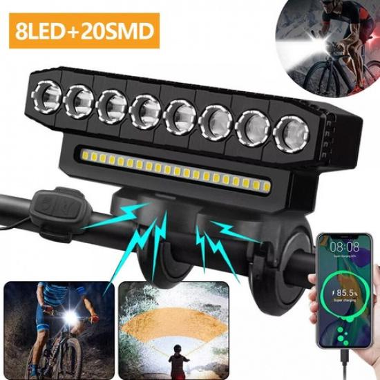 Super Bright Bicycle Front Headlight LED Bike Light USB Rechargeable Waterproof
