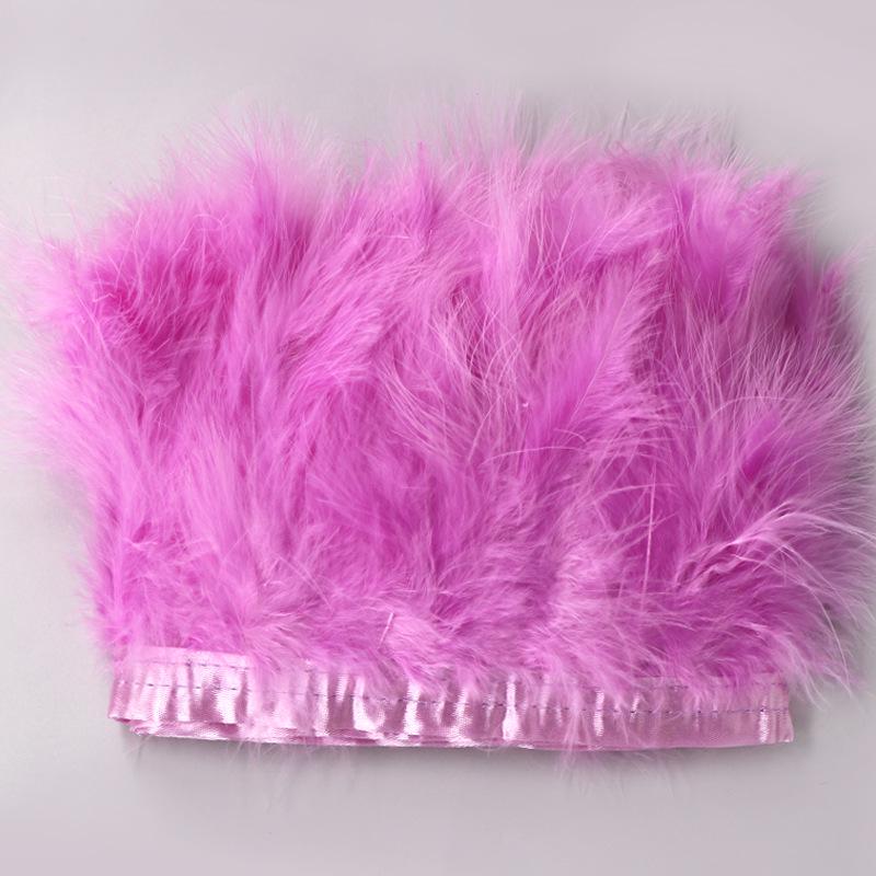 Turkey Feather Velvet Ribbon for DIY Wedding, Latin Headwear, and Clothing Accessories