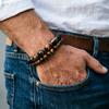 2Pcs/Set Strand Bracelet For Men Volcanic Rock Howlite Beaded Braslet Hematite Healing Braclet Leisure Versatile Accessories