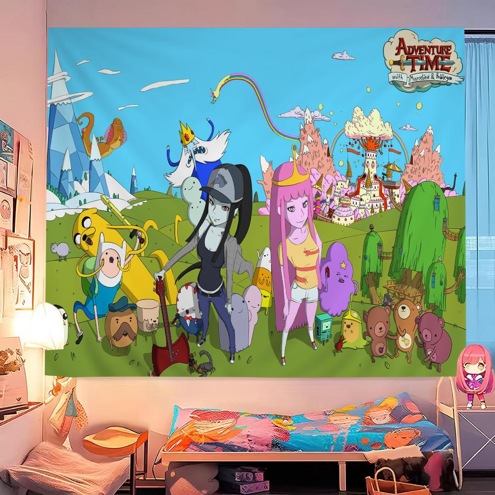 Animation AAdventures Time Cartoon Tapestry Wall Hanging Decoration Household Home Decor