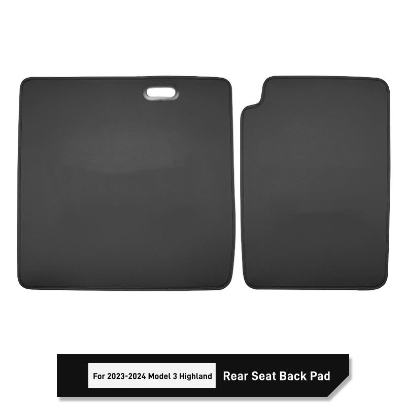 For Tesla Model Y Model 3 2017-2025 Leather Trunk Mats Rear Seat Back Protector Pad Backrest All Weather Liner Pet Anti-kick Pad