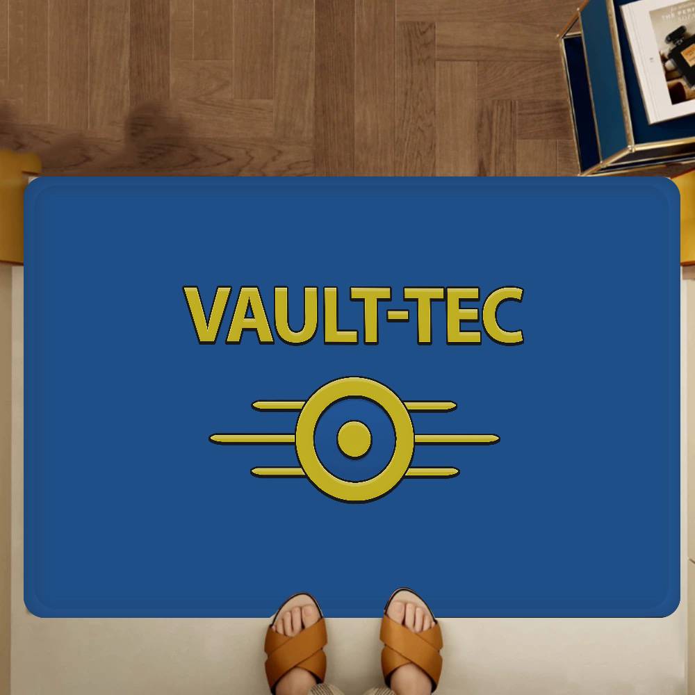 Games V-Vault T-Tec Logo Entrance Door Mat Washable Non-Slip Living Room Sofa Chairs Area Mat Kitchen Welcome Doormat