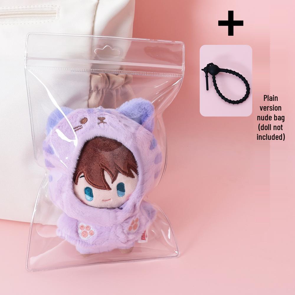 Handmade Trendy Doll Bag with DIY Raincoat, Transparent Waterproof Storage, and Dustproof Cotton Fabric.