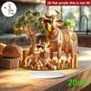 2D Flache Acrylfigur, Kuh & Kalb im Boho-Stil Mit Ständer, Tischdekoration Für Zuhause Büro Café, Einzigartiges Tier-Sammlerstück