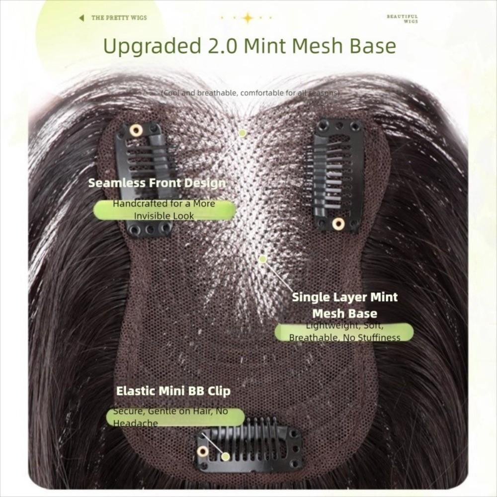 Synthetic Head Top Fake Hair Piece Hair Toppers Wigs with Bangs  Cover White Hair & Hairline