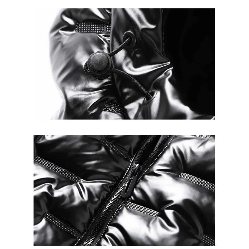 Verdickte warme wasserdichte winddichte Daunenjacke Neue Winter Herren Kapuzen Schwarz Mode Kaltmantel