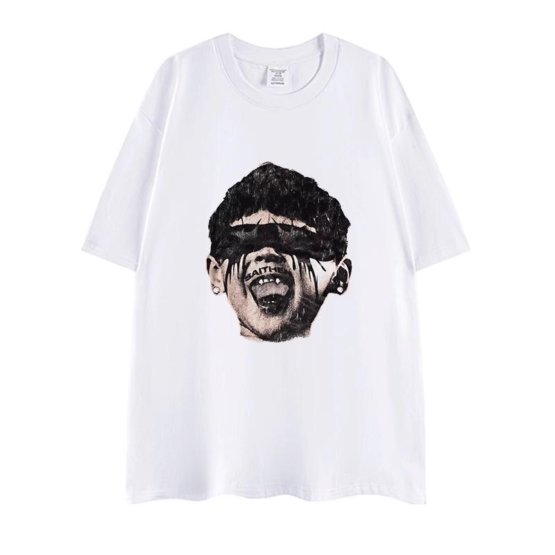 

Мужская футболка 100% хлопок Топы Оверсайз Черные футболки С коротким рукавом Корейский летний Y2k Уличная одежда Харадзюку Винтажная одежда с принтами S