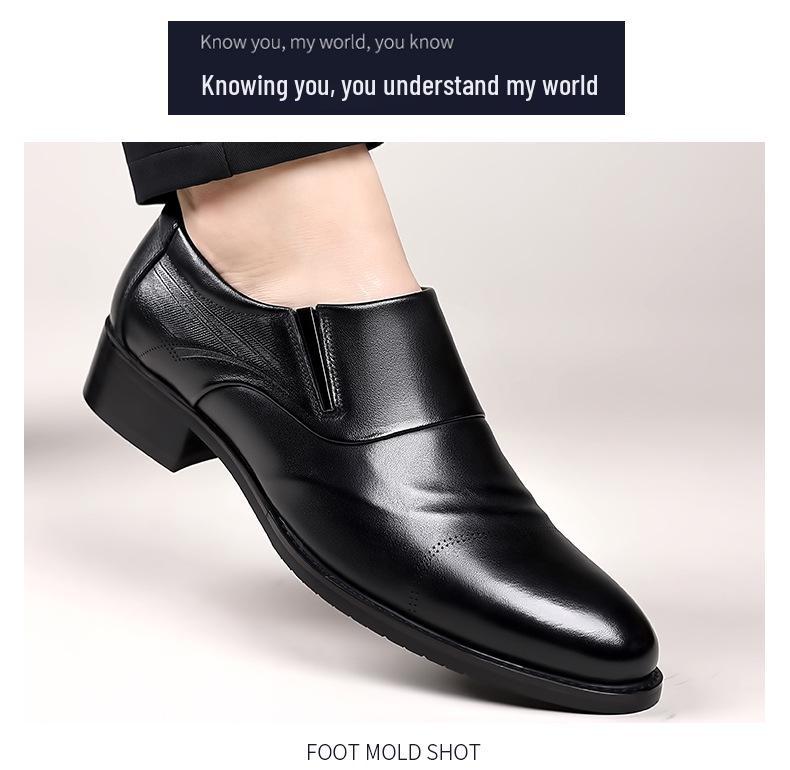 Men's Autumn Formal Leather Shoes - Top Layer Cowhide, Breathable, Wear-Resistant, Genuine Leather, Slip-On, Low-Top.