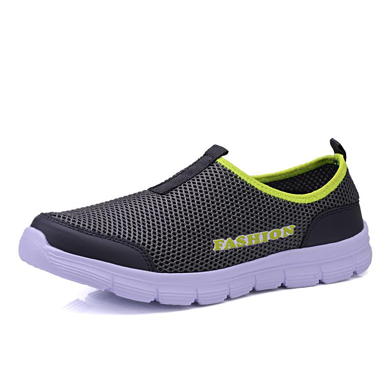 Large Size Summer Hollow Breathable Mesh Shoes Thick Sole Lightweight Casual Sports Shoes Lazy Shoes