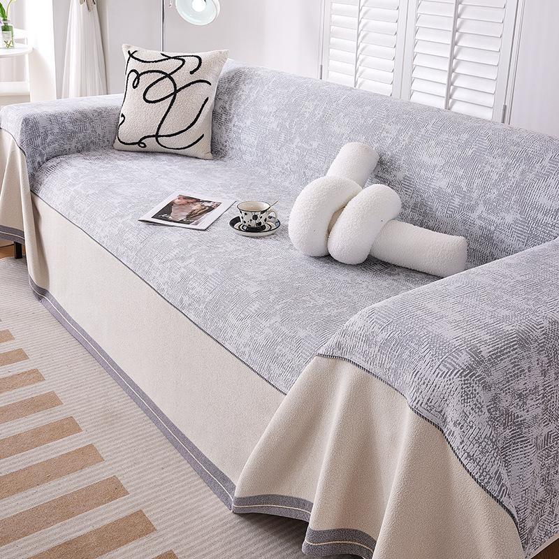 EIFLOY-Luxury Patchwork Chenille Sofa Towel, Anti Scratch Couch Chair Cover 3/4/5 Seater Decorative Throw Blanket for All Season