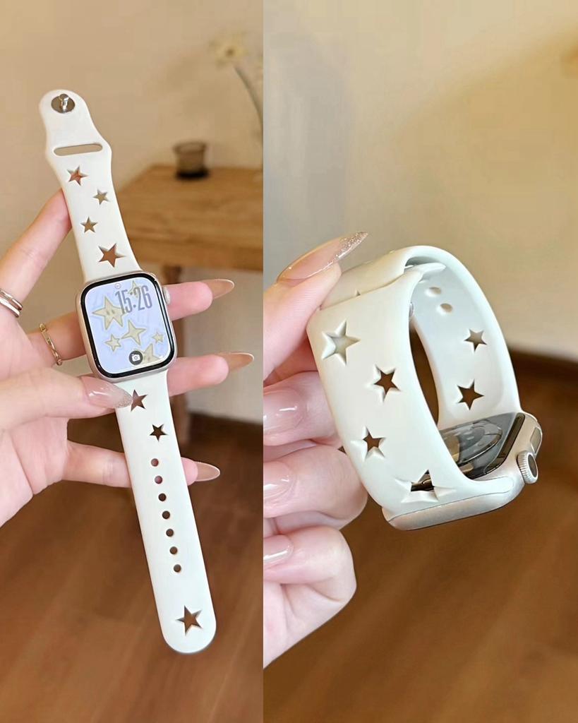 New Star Silicone Strap For Apple Watch Band Correa 44mm 45mm 41mm 40mm 49mm 42mm 38mm 45 44 MM Series 11 10 9 8 7 6