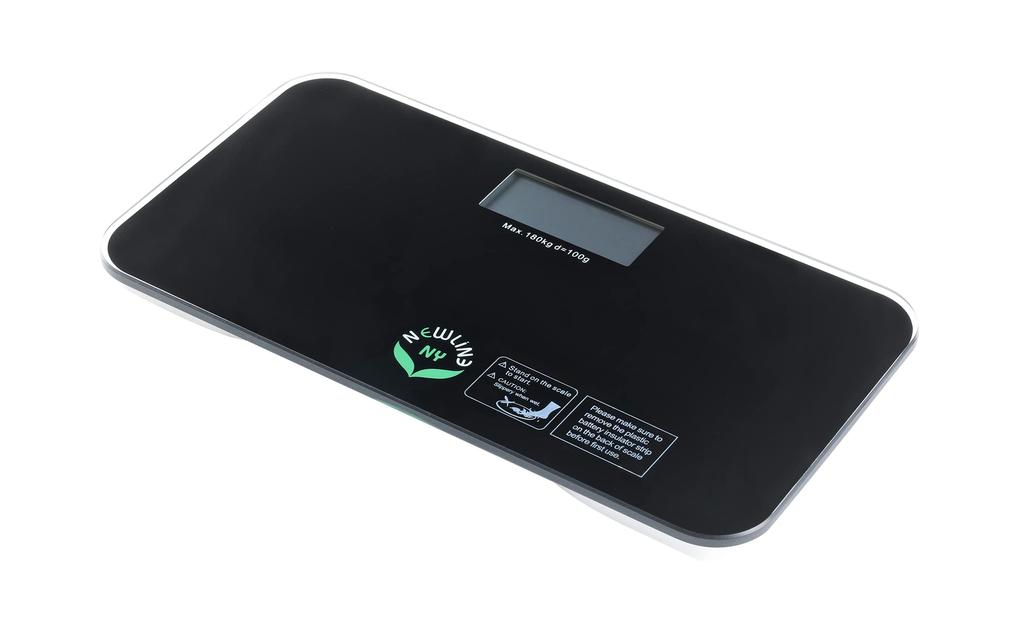 NewlineNY Mini Travel Bathroom Cool Black Step-On Scale, (Black) [Used]