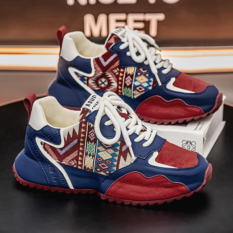 

New Men s Sneakers Skateboard Shoes Outdoor Casual Running Shoes for Men Lace-up Platform Tenis Shoes Zapatillas Hombre 43 червоний