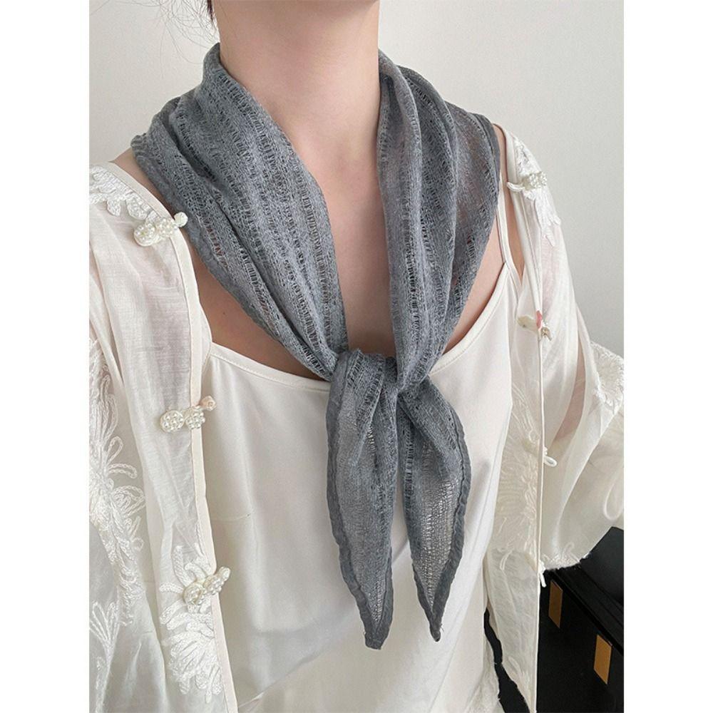 Hollowed-out Triangle Scarf Multicolor Head Wrap Trendy Neckerchief  Female