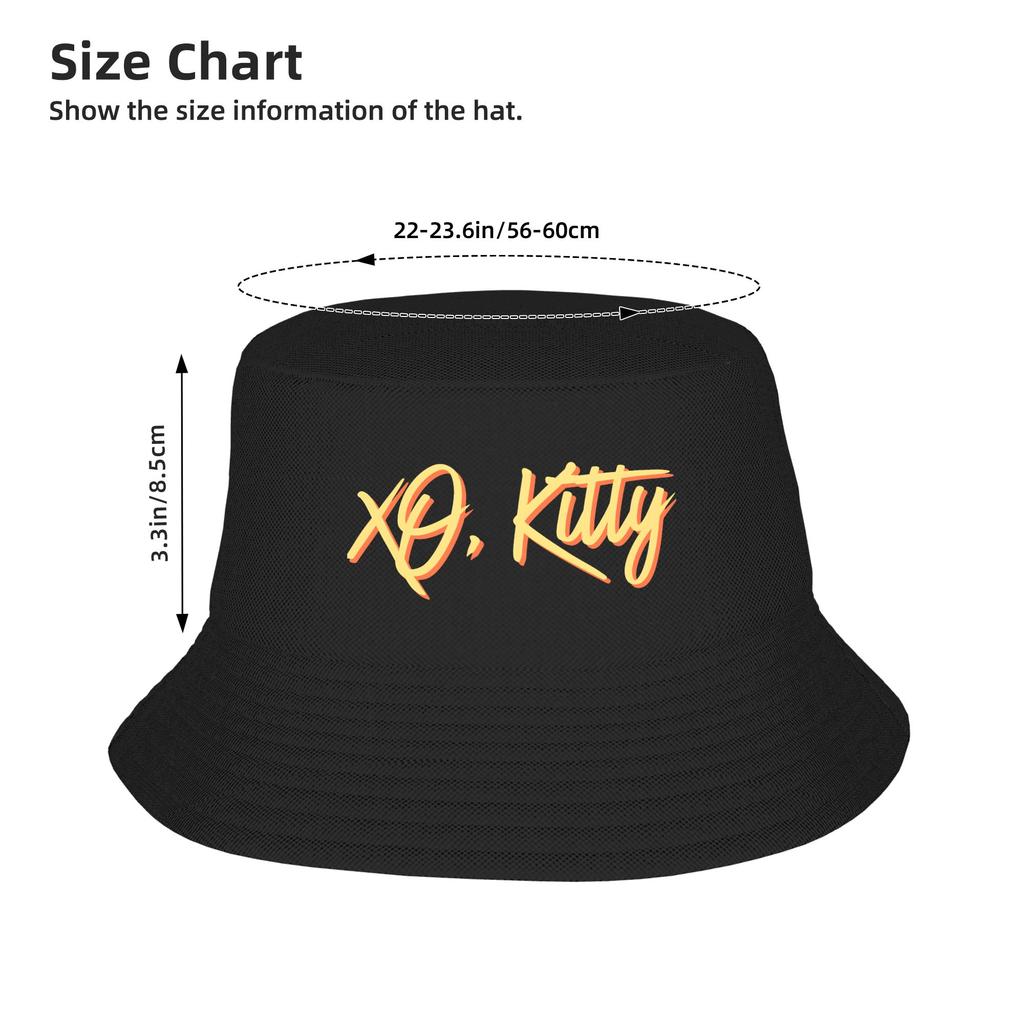 Unisex Xo Kitty Bucket Hat Breathable Fisherman Hats Summer Vintage Fishing Caps Hawaii Pattern Visor Hat