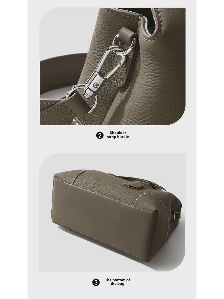 Women's High-End Genuine Leather Shoulder Bag - Large Capacity & Minimalist Design