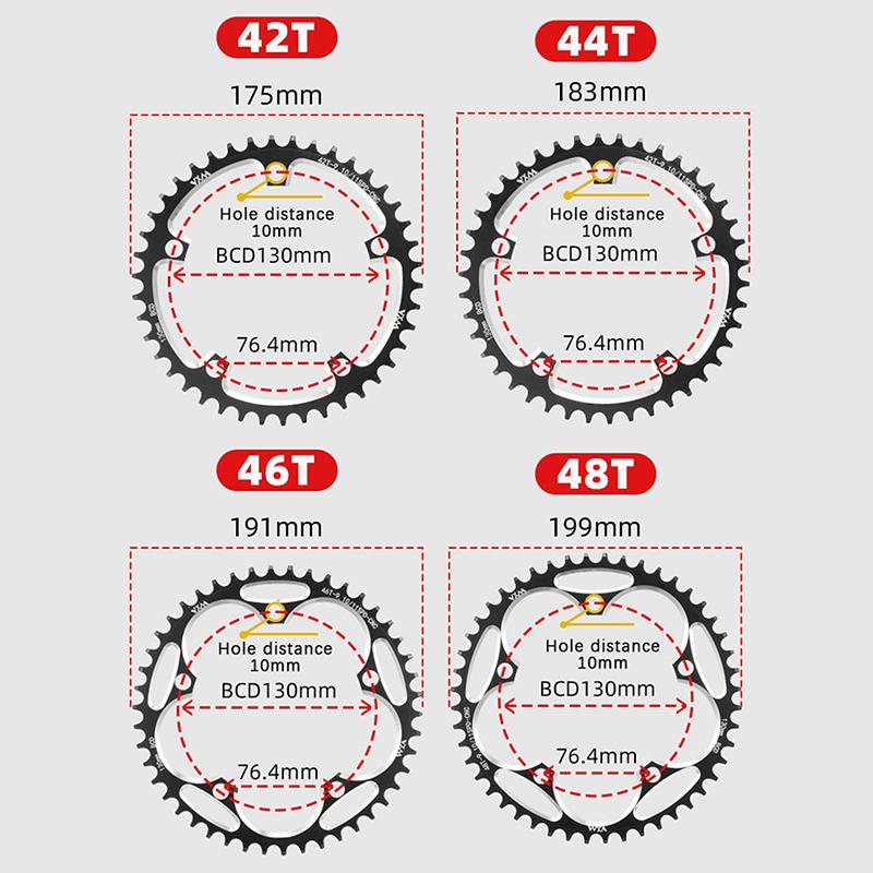 130 BCD Fahrrad Kettenblatt Narrow Wide Sterne 38-60T Al7075 Ritzel Für Rennrad Positives Und Negatives Kettenblatt
