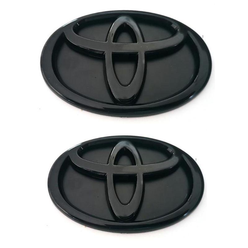 For Toyota Camry Front Grille Badge Trunk Car Logo Modified Black Bottom Suitable for Toyota RAV4 CAMRY COROLLA LANDCRUSER RAV4 VIOS SIENNA YARLS