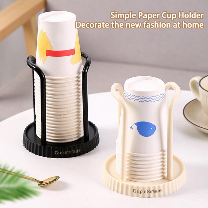 Wooden Disposable Cup Storage Holder Rack Tabletop Water Tea Cups Dispenser Shelf Bathroom Mouthwash Cup Dispenser Organizer