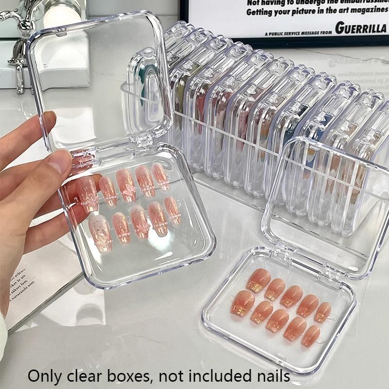 50/20/10PCS Press-On Nail Storage Acrylic Boxes Clear Nail Boxes Jewelry Storage Tool & Accessories