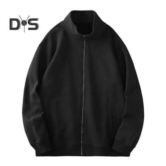 

Мужская спортивная куртка с воротником-стойкой, длинным рукавом, застежкой-молнией, бейсбольная куртка, однотонная, свободная, для бега, для спортзала L чёрный