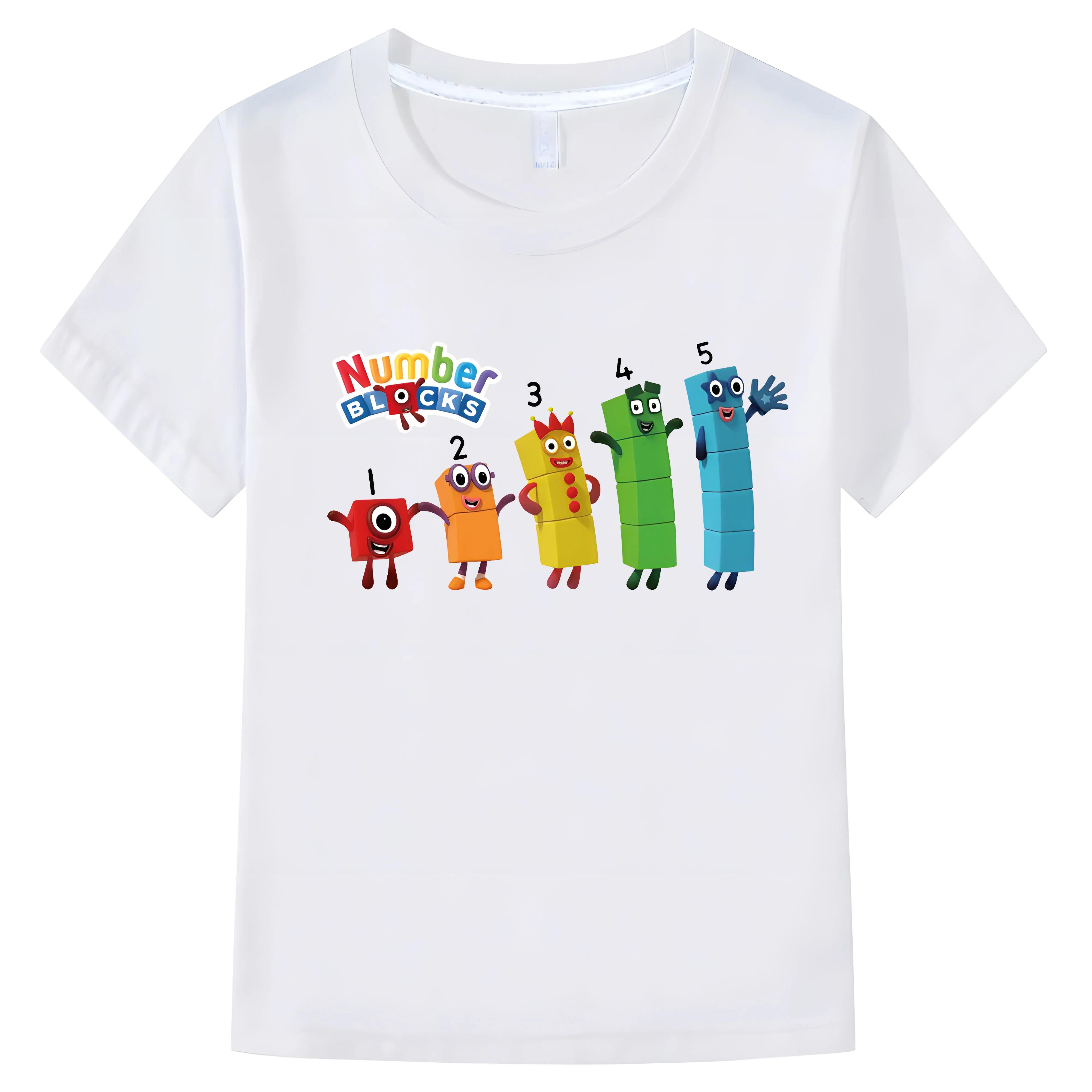 

NumberBlocks Принт футболка для дітей хлопчик 10 років цілісна Мультяшна Футболка Літо Бавовна короткі Топи Каваї y2k дитячий одяг дівчинка 100
