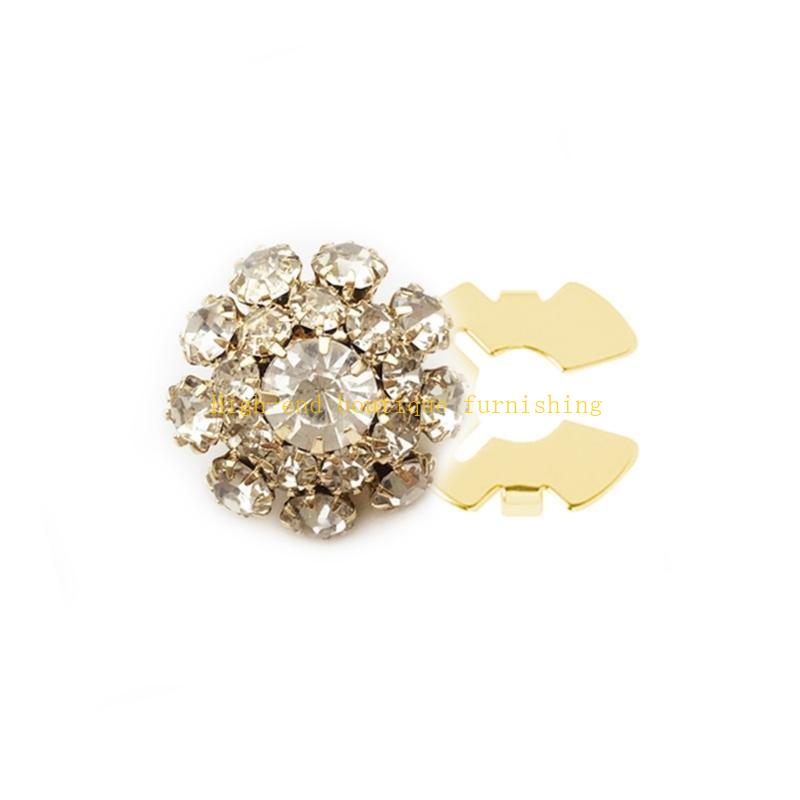 L9NB Button Covers Rhinestones Button Cover Flower Button Cover Decorative Button Attend Accessories for Shirt Jeans