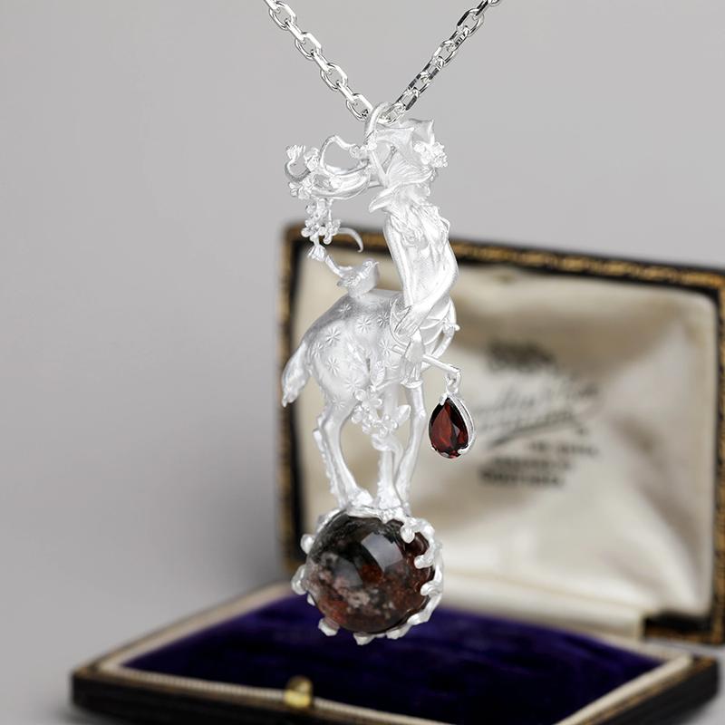 ZHENXUN 925 Silver Trendy Link Chain Missile Pendant Personality Fashion Atomic Bomb Necklace Original Design Handmade