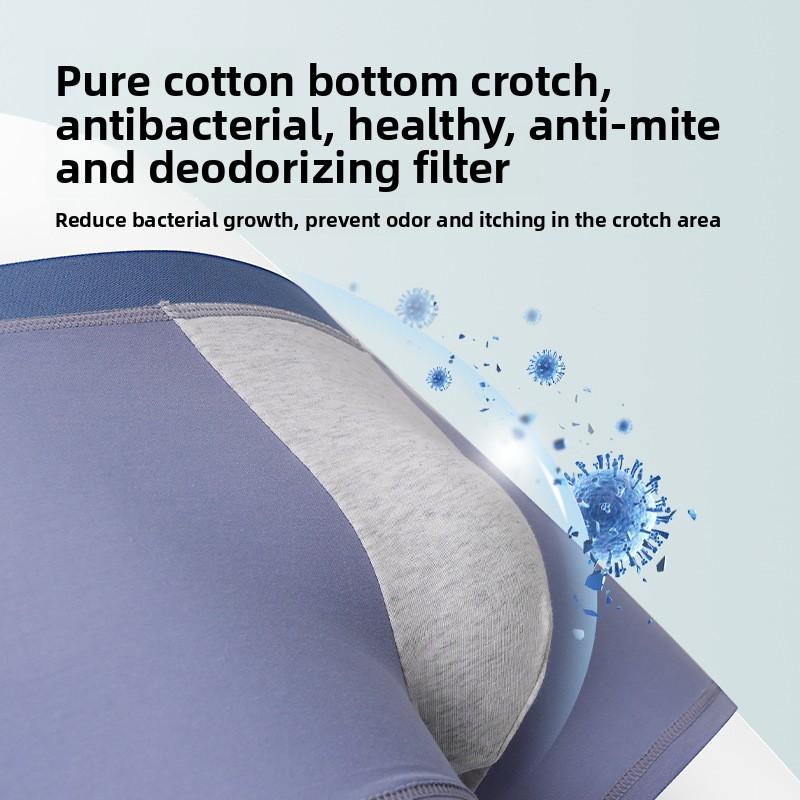 Plus Size Men's Spring and Summer Pure Cotton 10A Antibacterial Breathable Briefs
