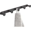 AIMOONSA 5-Hook Black Stainless Steel Wall Hook — 30 Cm Coat Rack for Towels, Hats, Keys