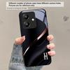 Elegant letter 'S M R' For Redmi Note 14 Pro+ 13 Pro 8 9 9S 12S 10 Pro 11 12 13C 14C A3 12 13 K60 Ultra Black Glass Phone Case