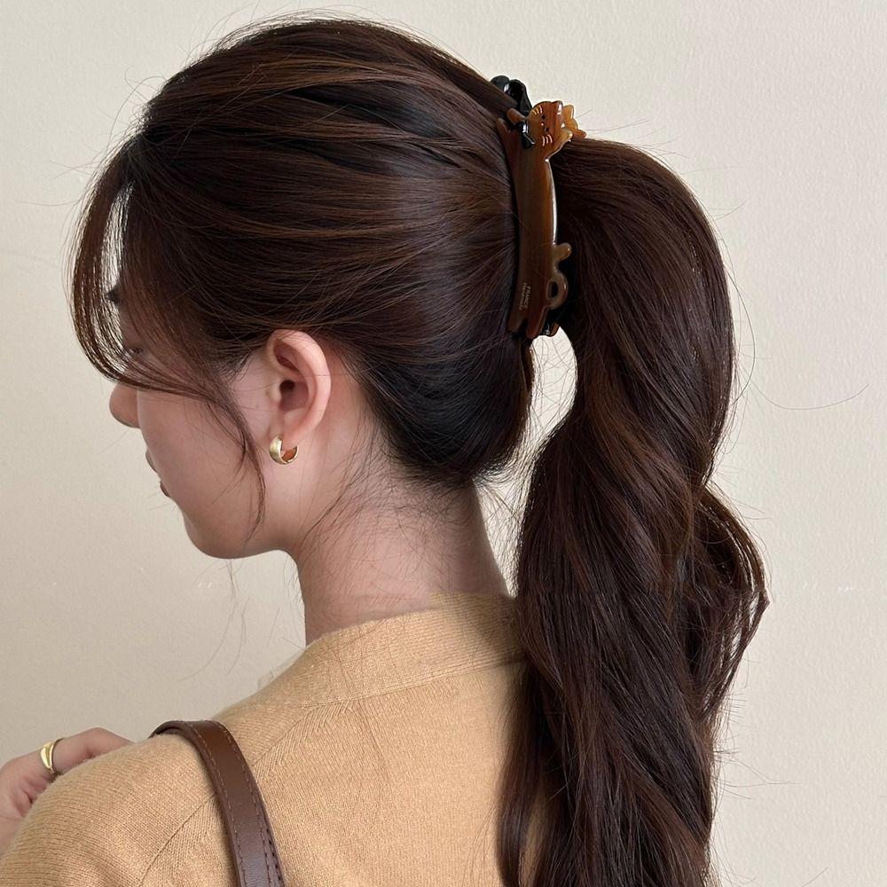 Pet Animal Banana Clip Cartoon Vertical Clip Personalized Acetate Cat Hair Clip Girl