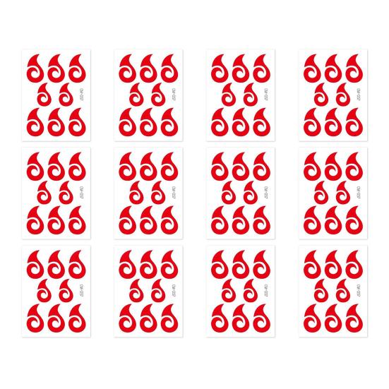 Forehead Decal Stickers for Kids Red Blue Washable Waterproof Face Tattoos for Cosplay Performances Flame Wave Designs Sticker