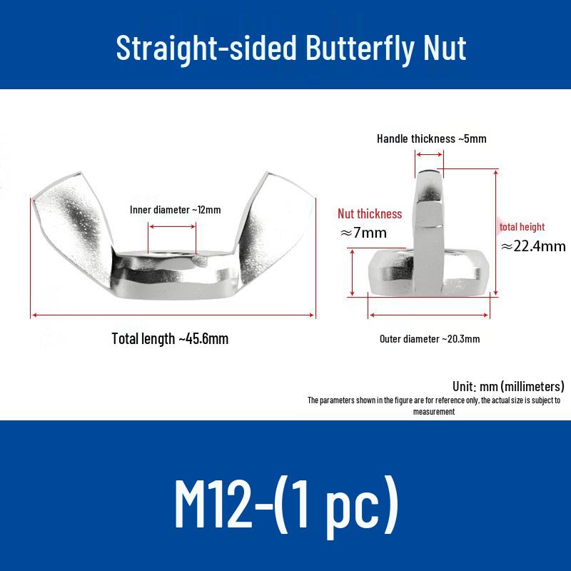 M4-M24 304 Stainless Steel Large Ear Ram's Horn Disc Butterfly Nut