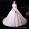 Elegant A-Line Wedding Dress With Train Lightweight Tulle Satin Boho Chic Petite Brides Outdoor Beach Ceremony