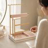 Jewelry Organizer with Wooden Base Decorative for Dressing Table, Bedroom