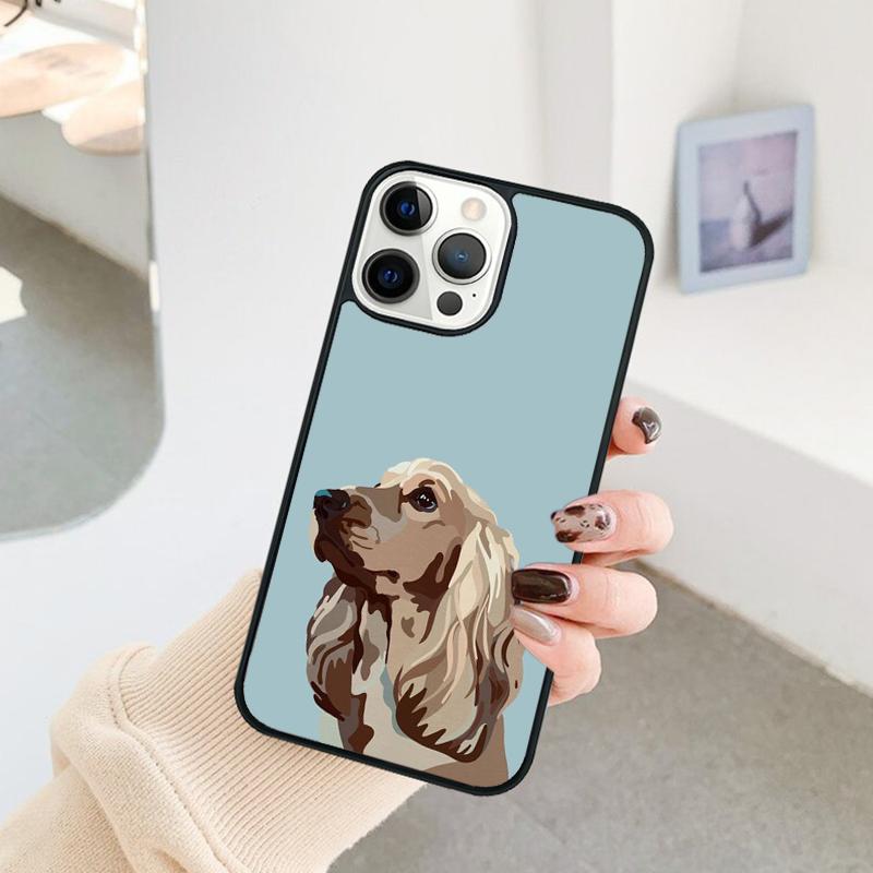 Funny Cocker Spaniel Dog Phone Case For iPhone 17 Air 16 15 14 11 12 13 Pro MAX Plus Coque Cover Shell