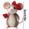 Craft Needle Felting Supply Needle Felted Mouse Handmade Figurine Gifts Mouse Collectible Cute Mouse Mouse Animal Figurine