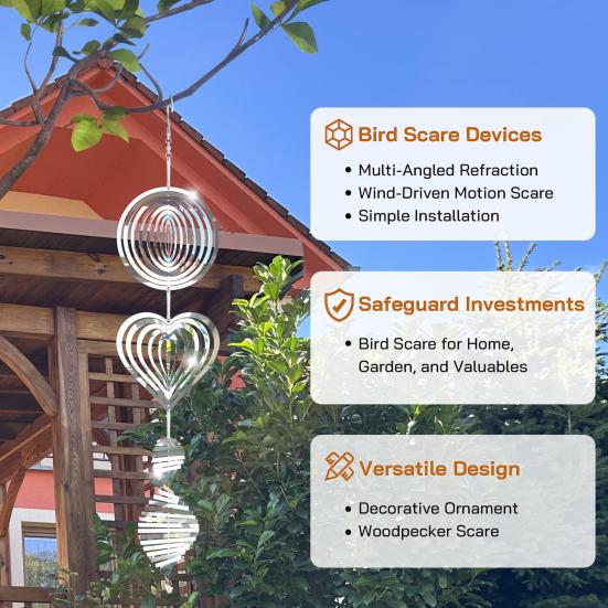 Reflector Highly Reflective Indoor Outdoor Garden Yard Farm Hanging Metal Wind Chime