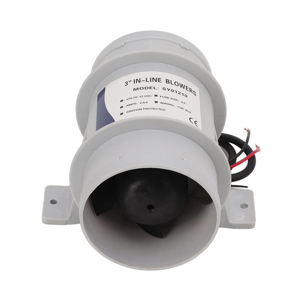 Silent Inline Blower for Boat, Inline Marine Bilge Air Blower, 3" Waterproof Boat