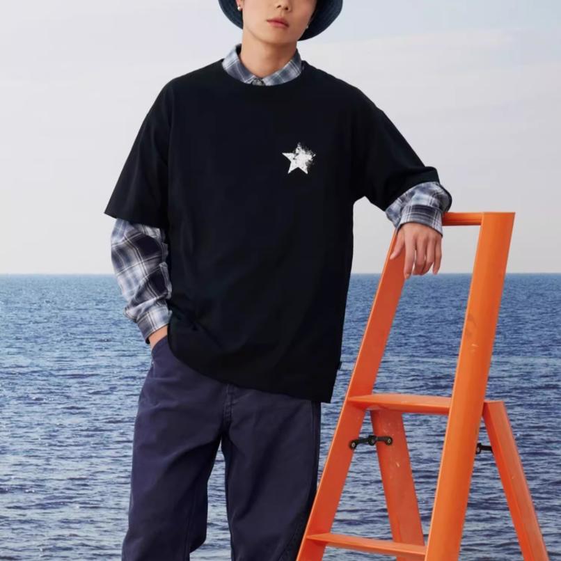 New Converse Chuck Taylor All Star SS25 T Shirt Unisex Black 10028730-A02