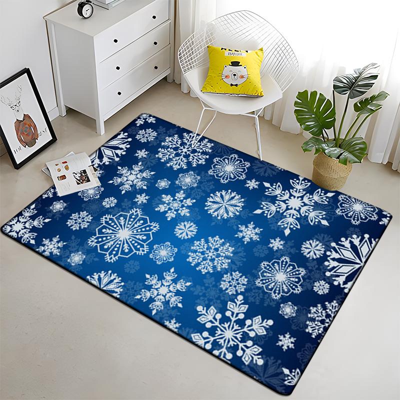 Snowflake Christmas Gift Afire In Winter Printed Carpet for Living Room Large Area Rug Soft Mat E-sports Chair Carpets Alfombra