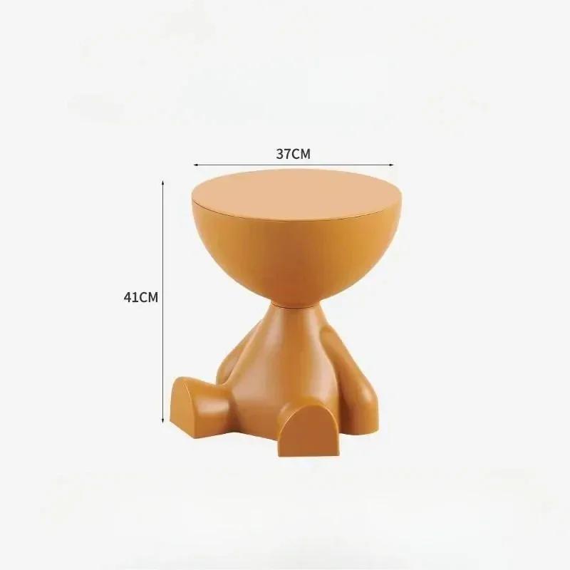 Cream Coffee Table Sofa Bed Side Table Modern Simple Home Accessories Living Room Decor Creative Flat Head Plastic Round Tables