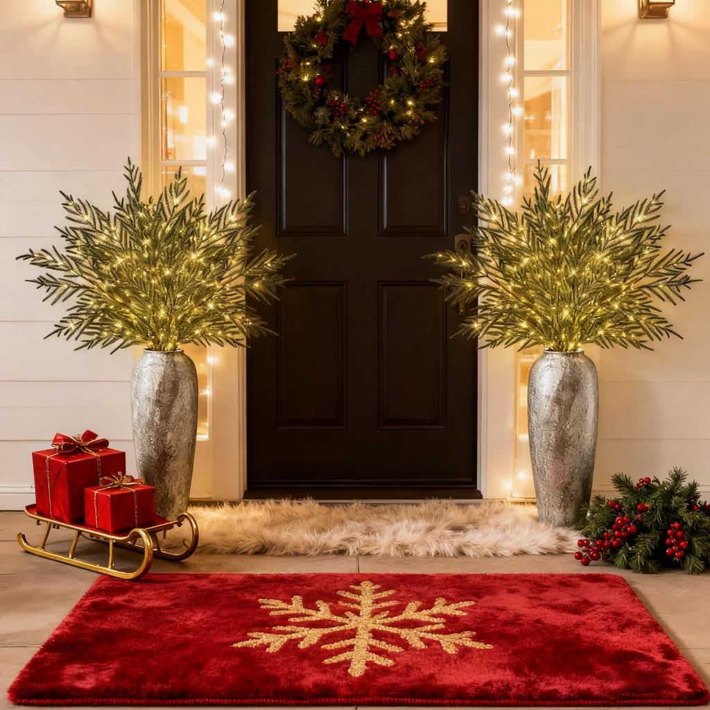 Christmas Lights Norfolk Branches, 4-16 Decorative Branches, Suitable For Vases, Realistic Texture, Flexible Shaping, Soft And Delicate Lighting