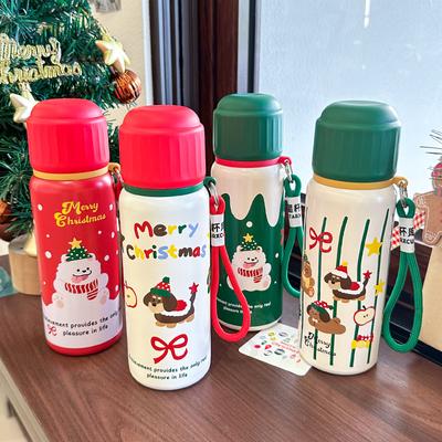 New Cartoon High Appearance Level Thermos Cup Girls Advanced Sense Stainless Steel Cup Portable Water Cup Double Drink with Tea Glass Cup