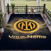 Custom Text Printed Rug Inter Milan Non Slip Floor Carpet For Home Room Decor