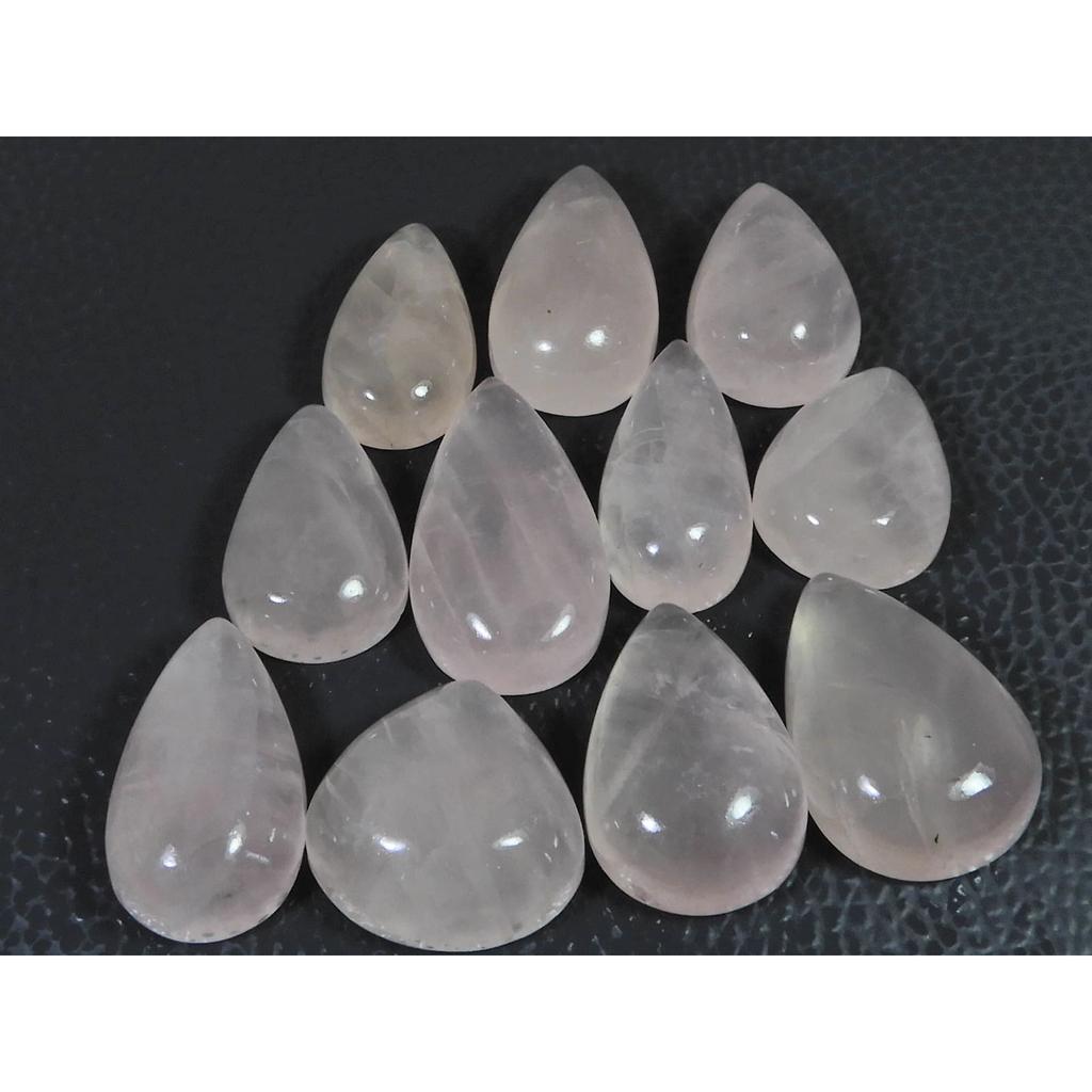 287Cts.Natural Pink Rose Quartz Pear Shape Cabachon Loose Gemstone 11Pcs Lot C-2520