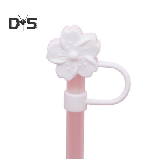 Silicone Flower Straw Cap 10mm Diameter Cute Straw Topper Dust-Proof Drinking Straw Covers Cap Reusable Straw Tips Lids Gift for Party Decor