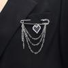 Edgy Chain Pin Adornement Unique Badge Pin Stylish Brooches Accessory for Women